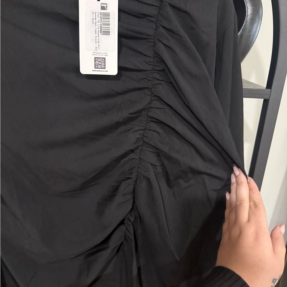 Rebdolls Black Ruched Blouse plus size 2x - Picture 5 of 8